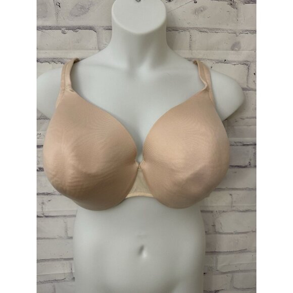 Cacique Size 44F ‎ Lightly Lined Full Coverage Underwire Beige Bra - Picture 1 of 10
